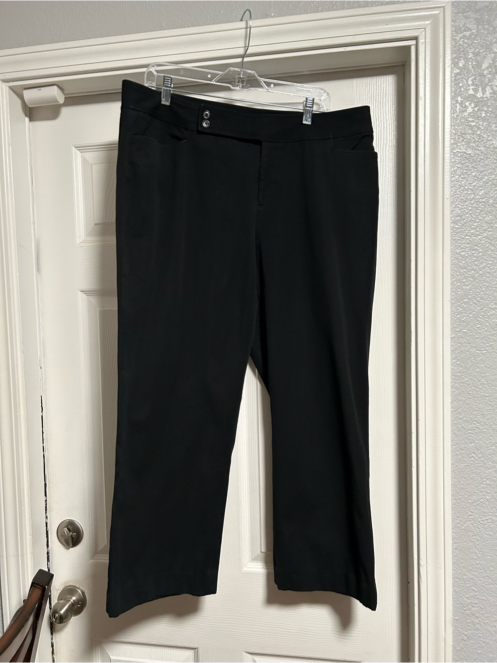 Chaps Black Straight-Leg Dress Pants